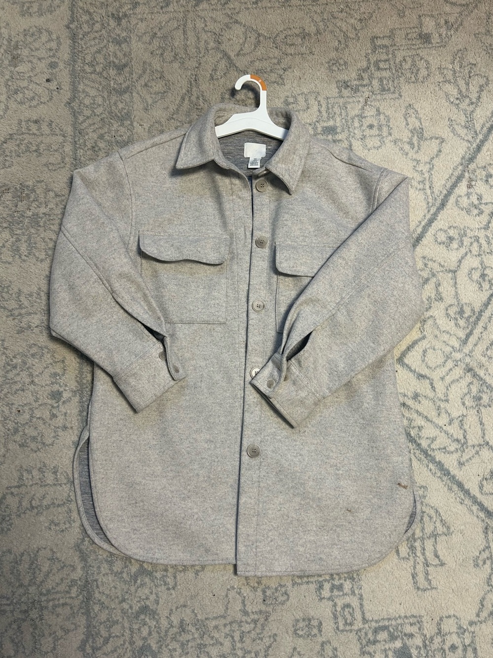 H&M Light Gray Utility Shacket Jacket